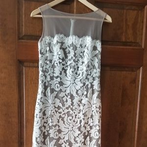 Long Formal Sleeveless Dress; Beige